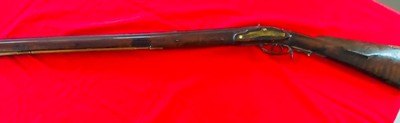 JCSH GOLCHER CAP AND BALL RIFLE. Rare 60 caliber, set trigger, custom sight adjustment custom brass work