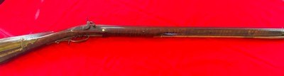 JCSH GOLCHER CAP AND BALL RIFLE. Rare 60 caliber, set trigger, custom sight adjustment custom brass work - Image 2 of 15