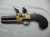 15-2 British Over/Under Tap-Action Box Lock Flint Pistol -PRICE REDUCE - 2 of 15