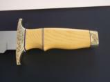 HAROLD CORBY DAVID CROCKETT BOWIE-1973-ENGRAVED BY MAKER-OLD ANTIQUE WESTINGHOUSE YELLOW LINEN MICARTA-A MASTERPIECE-STUNNING-INCREDIBLY GORGEOUS ! - 3 of 9