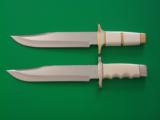 HAROLD CORBY'S MASTERPIECE " YENZER " BOWIES-ONE-OF-A-KIND-SET- AS SEEN IN 1973 &1982 BOOK- IVORY HANDLES-ASTONISHING ! - 3 of 8
