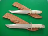 HAROLD CORBY'S MASTERPIECE " YENZER " BOWIES-ONE-OF-A-KIND-SET- AS SEEN IN 1973 &1982 BOOK- IVORY HANDLES-ASTONISHING ! - 1 of 8