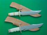 HAROLD CORBY'S MASTERPIECE " YENZER " BOWIES-ONE-OF-A-KIND-SET- AS SEEN IN 1973 &1982 BOOK- IVORY HANDLES-ASTONISHING ! - 2 of 8
