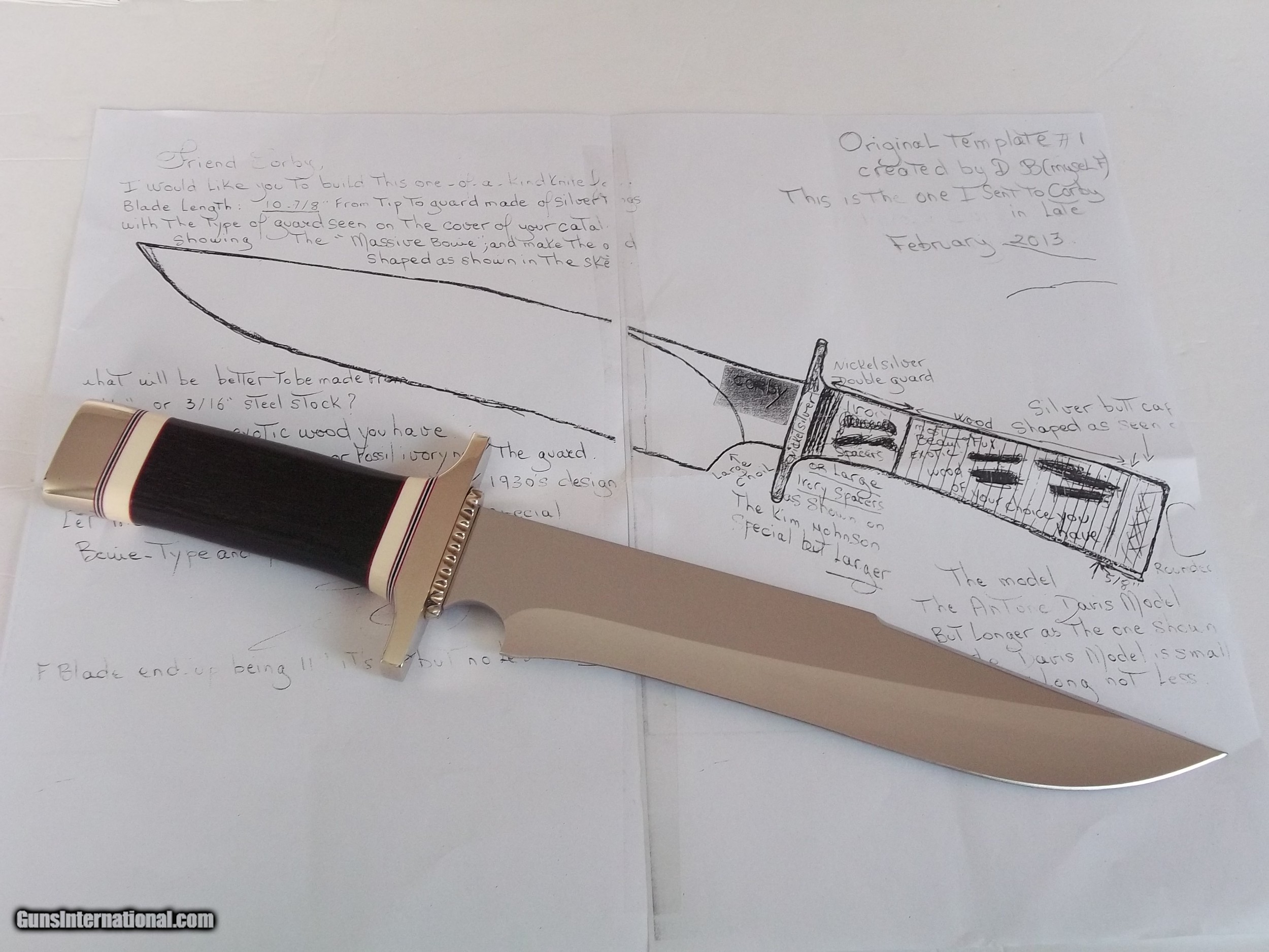 HAROLD CORBY 1 OF A KIND BOWIE FIGHTER CAMP SURVIVAL KNIFE APRIL 2013