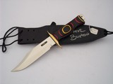 RANDALL SPECIAL WAYNE BUXTON FIGHTER LOW SERIAL # 295 CUSTOM HANDLE BLACK/RED/YELLOW MICARTA RARE SIGNED SCABBARD A BEAUTY! - 5 of 10