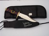 RANDALL SPECIAL WAYNE BUXTON FIGHTER LOW SERIAL # 295 CUSTOM HANDLE BLACK/RED/YELLOW MICARTA RARE SIGNED SCABBARD A BEAUTY! - 2 of 10