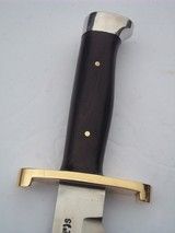 RANDALL MODEL # 14 "ATTACK" 7-1/2" BLADE BRASS LUGGED GUARD WITH "L" QUILLIONS BRAZILIAN ROSEWOOD HANDLE DURALUMIN CROW'S - 5 of 15