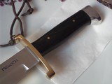 RANDALL MODEL # 14 "ATTACK" 7-1/2" BLADE BRASS LUGGED GUARD WITH "L" QUILLIONS BRAZILIAN ROSEWOOD HANDLE DURALUMIN CROW'S - 9 of 15