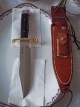 RANDALL MODEL # 14 "ATTACK" 7-1/2" BLADE BRASS LUGGED GUARD WITH "L" QUILLIONS BRAZILIAN ROSEWOOD HANDLE DURALUMIN CROW'S - 12 of 15