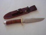 Randall Model # 1-7" All-Purpose Fighting Knife stainlee steel blade in its purest form double brass guard, leather washers handle duralumin butt - 3 of 4