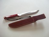 Randall Model # 10-7" Salt Fisherman and Household Utility in its purest form-Gorgeous red micarta handle, thumb notches, wrist thong - 2 of 2