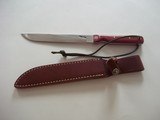 Randall Model # 10-7" Salt Fisherman and Household Utility in its purest form-Gorgeous red micarta handle, thumb notches, wrist thong - 1 of 2