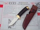 Jean Tanazacq Model "ROCROY" Black Micarta Handle, Brass Single Guard, Brown Leather Scabbard-General Purpose Knife - 2 of 9