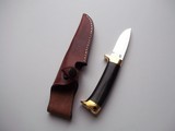 Jean Tanazacq Model "ROCROY" Black Micarta Handle, Brass Single Guard, Brown Leather Scabbard-General Purpose Knife - 8 of 9