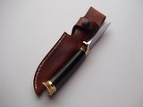 Jean Tanazacq Model "ROCROY" Black Micarta Handle, Brass Single Guard, Brown Leather Scabbard-General Purpose Knife - 6 of 9