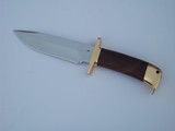 Jean Tanazacq TRONCAY1 walnut handle, solid single brass guard, matching brass butt cap heavy-duty brown leather scabbard-unsurpassed knife a beauty! - 11 of 15