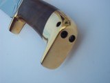 Jean Tanazacq TRONCAY1 walnut handle, solid single brass guard, matching brass butt cap heavy-duty brown leather scabbard-unsurpassed knife a beauty! - 10 of 15