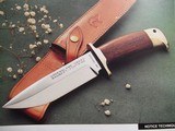 Jean Tanazacq TRONCAY1 walnut handle, solid single brass guard, matching brass butt cap heavy-duty brown leather scabbard-unsurpassed knife a beauty! - 14 of 15
