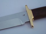Jean Tanazacq TRONCAY1 walnut handle, solid single brass guard, matching brass butt cap heavy-duty brown leather scabbard-unsurpassed knife a beauty! - 12 of 15