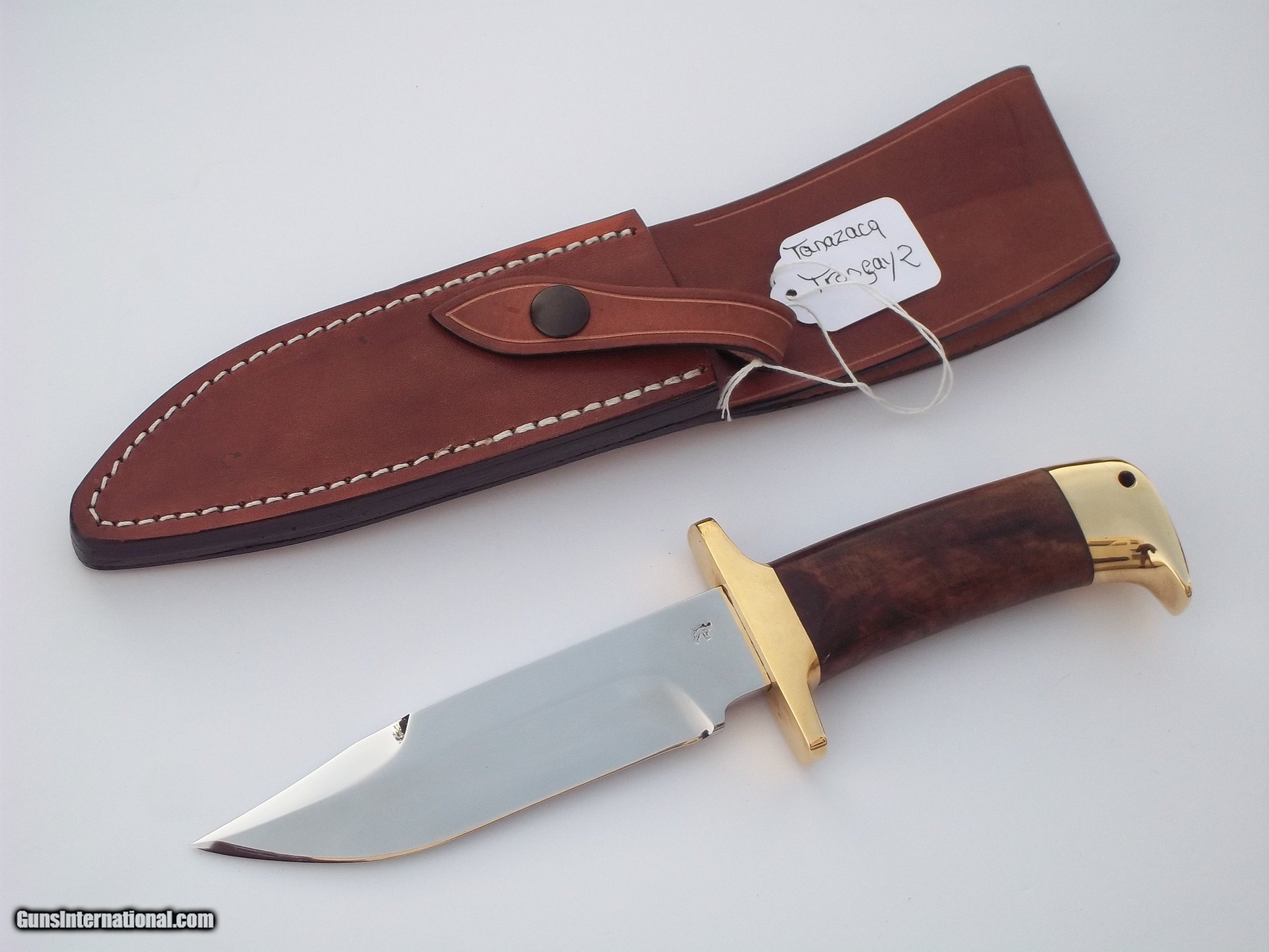 JEAN TANAZACQ MODEL TRONCAY 2 CUSTOM HANDMADE KNIFE WALNUT HANDLE BRASS ...