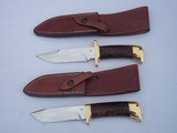 JEAN TANAZACQ MODELS TRONCAY 2-TRONCAY 4-TRONCAY 6-MATCHING WALNUT HANDLES, SOLID SINGLE BRASS GUARD AND BUTT CAP-ASTONISHING KNIVES! - 5 of 10