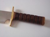 JEAN TANAZACQ " WARRIOR'S BLADE" LEATHER WASHERS HANDLE WITH DEEP GROOVES BRASS HARDWARE ULTIMATE FIGHTING/SURVIVAL KNIFE! - 5 of 11