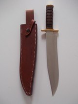 JEAN TANAZACQ " WARRIOR'S BLADE" LEATHER WASHERS HANDLE WITH DEEP GROOVES BRASS HARDWARE ULTIMATE FIGHTING/SURVIVAL KNIFE! - 6 of 11