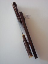 JEAN TANAZACQ ULTIMATE FIGHTING KNIFE ONE-OF-A -KIND BRASS HARDWARE LEATHER WASHERS HANDLE WITH DEEP GROOVES A MIGHTY MODEL! - 8 of 10