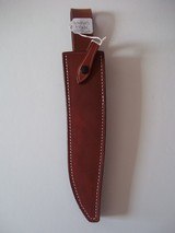 JEAN TANAZACQ ULTIMATE FIGHTING KNIFE ONE-OF-A -KIND BRASS HARDWARE LEATHER WASHERS HANDLE WITH DEEP GROOVES A MIGHTY MODEL! - 9 of 10