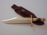 RANDALL #12-11" HEAVY SMITHSONIAN BOWIE INDIA STAG HANDLE H.H.HEISER ORIGINAL SCABBARD W/STONE FROM THE 50'S A SCARCITY! - 6 of 15