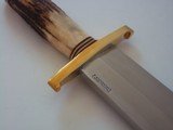 RANDALL #12-11" HEAVY SMITHSONIAN BOWIE INDIA STAG HANDLE H.H.HEISER ORIGINAL SCABBARD W/STONE FROM THE 50'S A SCARCITY! - 11 of 15