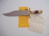 RANDALL #12-11" HEAVY SMITHSONIAN BOWIE INDIA STAG HANDLE H.H.HEISER ORIGINAL SCABBARD W/STONE FROM THE 50'S A SCARCITY! - 10 of 14