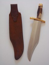 RANDALL #12-11" HEAVY SMITHSONIAN BOWIE INDIA STAG HANDLE H.H.HEISER ORIGINAL SCABBARD W/STONE FROM THE 50'S A SCARCITY! - 9 of 14