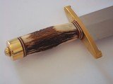 RANDALL #12-11" HEAVY SMITHSONIAN BOWIE INDIA STAG HANDLE H.H.HEISER ORIGINAL SCABBARD W/STONE FROM THE 50'S A SCARCITY! - 3 of 14