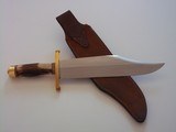 RANDALL #12-11" HEAVY SMITHSONIAN BOWIE INDIA STAG HANDLE H.H.HEISER ORIGINAL SCABBARD W/STONE FROM THE 50'S A SCARCITY! - 2 of 14
