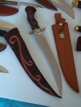 WILLIAM F. "BILL" MOAN,JR. ST-24 COMBAT KNIFE 1994 CURLY MAPLE HANDLE WOOD-LINED W/LEATHERWORK SCABBARD A SCARCITY - 7 of 7