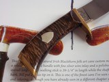 WILLIAM F. "BILL" MORAN,Jr. CAMP/SKINNING MODEL M-12 MADE IN 1962 ORIGINAL SIGNED SCABBARD BY MORAN CURLY MAPLE HANDLE Ni-Ag SHIELD - 2 of 5