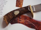 WILLIAM F. "BILL" MORAN,Jr. CAMP/SKINNING MODEL M-12 MADE IN 1962 ORIGINAL SIGNED SCABBARD BY MORAN CURLY MAPLE HANDLE Ni-Ag SHIELD - 5 of 5