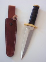 JEAN TANAZACQ BIG GAME BOW HUNTER BLACK MICARTA HANDLE BRASS FITTINGS- A MIGHTY KNIFE-1 OF-A-KIND- A SCARCITY - 1 of 10