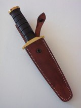JEAN TANAZACQ BIG GAME BOW HUNTER BLACK MICARTA HANDLE BRASS FITTINGS- A MIGHTY KNIFE-1 OF-A-KIND- A SCARCITY - 7 of 10