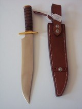 JEAN TANAZACQ ULTIMATE WARRIOR'S BLADE/FIGHTING MODEL-LEATHER WASHERS HANDLE BRASS FITTING- A MIGHTY KNIFE! - 8 of 12