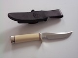 Randall Model # 3-5" Hunter Ni-Ag Single guard, matching Ni-Ag Butt Cap, Ivorite Handle, Black Leather Scabbard, Breathtaking Knife From The Shop - 3 of 8