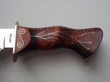 WILLIAM R."BILL" HURT CAMP KNIFE 4/1997 CURLY MAPLE HANDLE WITH BILL'S "BRANCH MOTIF" SILVER WIRE "BERRIES" PINS - 4 of 13