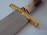 RANDALL #12-11" HEAVY SMITHSONIAN BOWIE INDIA STAG HANDLE H.H.HEISER SCABBARD W/STONE FROM THE EARLY 50'S- A SCARCITY! - 6 of 9
