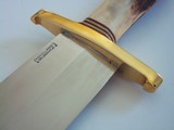 RANDALL #12-11" HEAVY SMITHSONIAN BOWIE INDIA STAG HANDLE H.H.HEISER SCABBARD W/STONE FROM THE EARLY 50'S- A SCARCITY! - 5 of 9