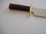 JEAN TANAZACQ ULTIMATE WARRIOR'S BLADE/ PROTOTYPE FIGHTING MODEL-LEATHER WASHERS HANDLE BRASS FITTING- A MIGHTY KNIFE - 8 of 8