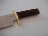 JEAN TANAZACQ ULTIMATE WARRIOR'S BLADE/ PROTOTYPE FIGHTING MODEL-LEATHER WASHERS HANDLE BRASS FITTING- A MIGHTY KNIFE - 4 of 8