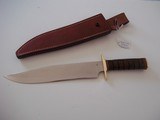 JEAN TANAZACQ ULTIMATE WARRIOR'S BLADE/ PROTOTYPE FIGHTING MODEL-LEATHER WASHERS HANDLE BRASS FITTING- A MIGHTY KNIFE - 3 of 8