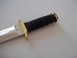 JEAN TANAZACQ BIG GAME BOW HUNTER BLACK MICARTA HANDLE BRASS FITTINGS- A MIGHTY KNIFE-1 OF-A-KIND- A SCARCITY - 6 of 11