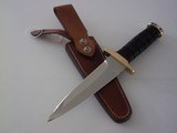 JEAN TANAZACQ BIG GAME BOW HUNTER BLACK MICARTA HANDLE BRASS FITTINGS- A MIGHTY KNIFE-1 OF-A-KIND- A SCARCITY - 10 of 11